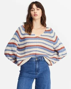 Billabong No Brainer V-Neck Pullover Sweater INDIGO LOVE (bng0)