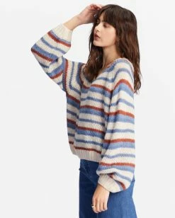 Billabong No Brainer V-Neck Pullover Sweater INDIGO LOVE (bng0) -billabong shop abjsw00216 billabongw bng0 sd1 1