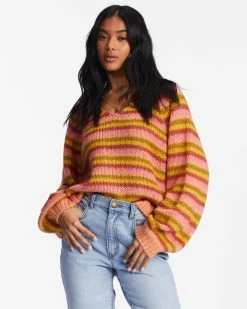 Billabong No Brainer V-Neck Pullover Sweater CANYON SUNSET (nhy0)
