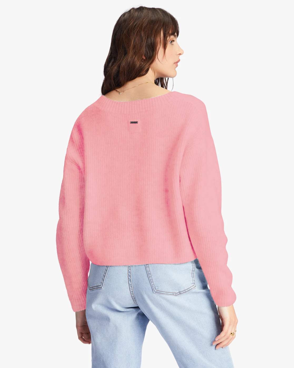 Billabong No Where Else V-Neck Sweater PINK SKIES (mfr0) 4 Billabong No Where Else V-Neck Sweater PINK SKIES (mfr0) - Image 4