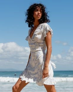 Billabong Wrap And Roll Woven Dress RAIN DROP (rad) -billabong shop abjwd00247 billabongl rad frt1 1