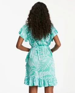 Billabong Wrap And Roll Woven Dress TROPICAL GREEN (gmc0) -billabong shop abjwd00247 billabongw gmc0 bck1 3