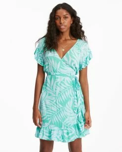 Billabong Wrap And Roll Woven Dress TROPICAL GREEN (gmc0) -billabong shop abjwd00247 billabongw gmc0 frt1 1