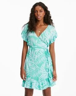 Billabong Wrap And Roll Woven Dress TROPICAL GREEN (gmc0)