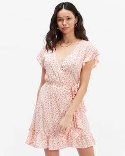 Billabong Wrap And Roll Woven Dress MELON (mel) -billabong shop abjwd00247 billabongw mel frt1 3