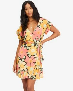 Billabong Wrap And Roll Woven Dress MULTI (mul) -billabong shop abjwd00247 billabongw mul frt1 1