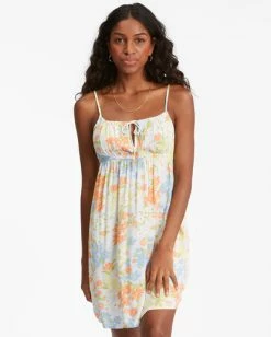 Billabong Feelin Blue Mini Slip Dress WHITE/MULTI (wmu) -billabong shop abjwd00249 billabongw wmu frt1 1