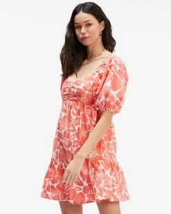 Billabong Be Mine Babydoll Dress ORANGE CRUSH (ocu)