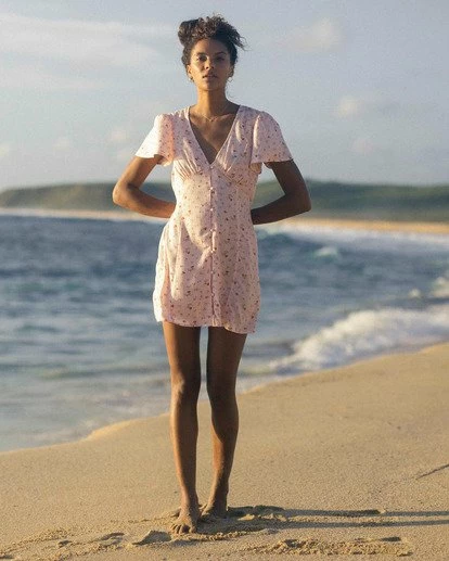 Billabong Full Swing Mini Dress SOFT PINK (mdd0) 5 Billabong Full Swing Mini Dress SOFT PINK (mdd0) - Image 5