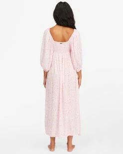 Billabong Swept Away Midi Dress PINK LADY (mee0) -billabong shop abjwd00327 billabongw mee0 bck1 1