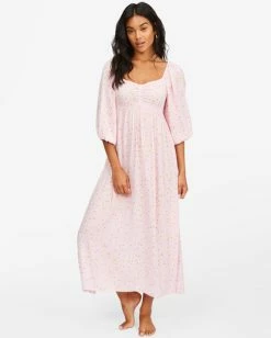 Billabong Swept Away Midi Dress PINK LADY (mee0) -billabong shop abjwd00327 billabongw mee0 frt1 1
