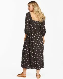 Billabong Swept Away Midi Dress OFF BLACK (ofb) 8 Billabong Swept Away Midi Dress OFF BLACK (ofb) -billabong shop abjwd00327 billabongw ofb bck1