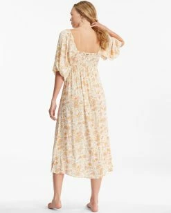 Billabong Swept Away Midi Dress WHITE/MULTI (wmu) -billabong shop abjwd00327 billabongw wmu bck1 1