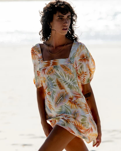 Billabong Bay Side Babydoll Dress WHITE/MULTI (wmu) 6 Billabong Bay Side Babydoll Dress WHITE/MULTI (wmu) - Image 6