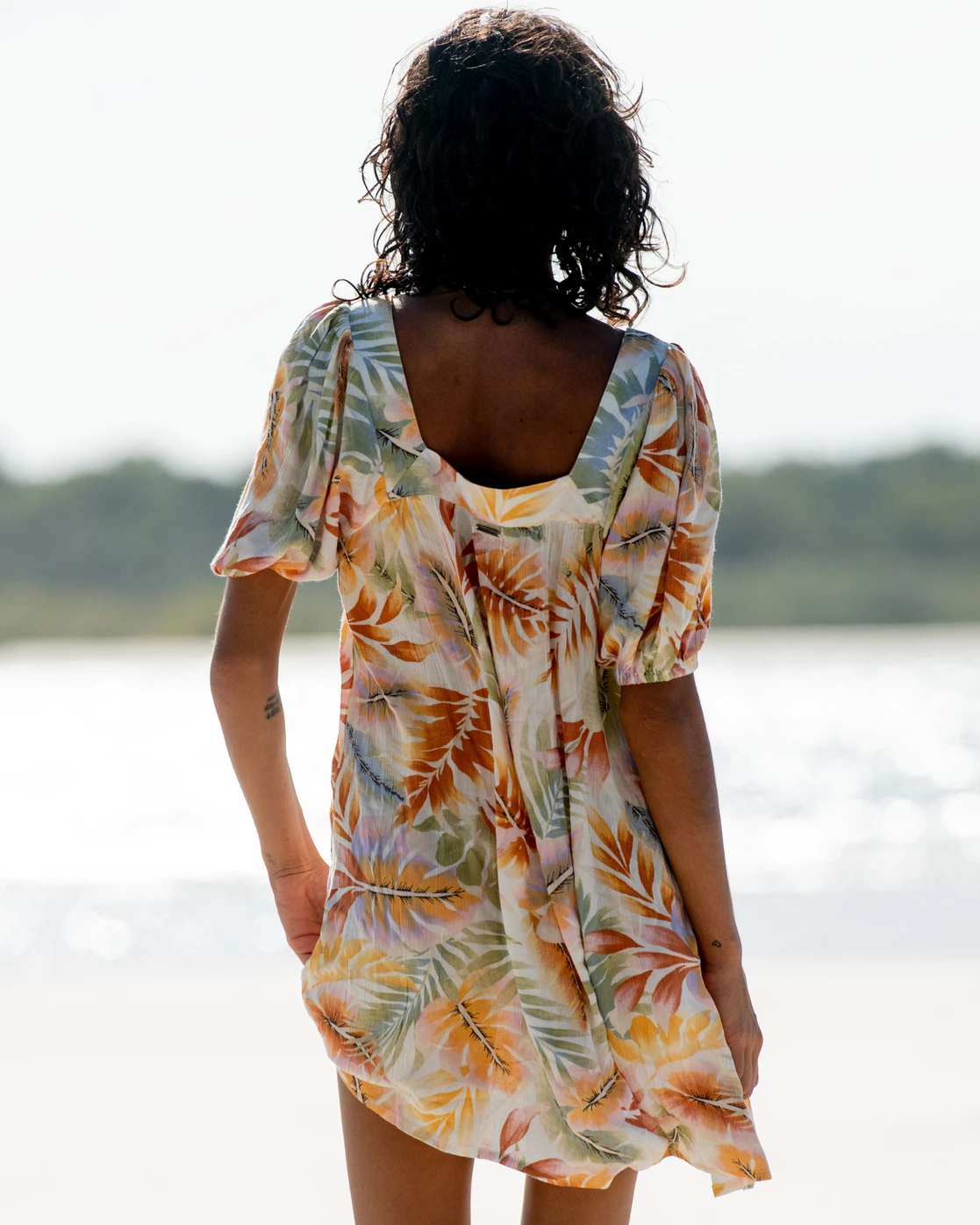 Billabong Bay Side Babydoll Dress WHITE/MULTI (wmu) 2 Billabong Bay Side Babydoll Dress WHITE/MULTI (wmu) - Image 2