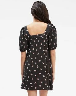 Billabong Bay Side Babydoll Dress OFF BLACK (ofb) -billabong shop abjwd00337 billabongw ofb bck1