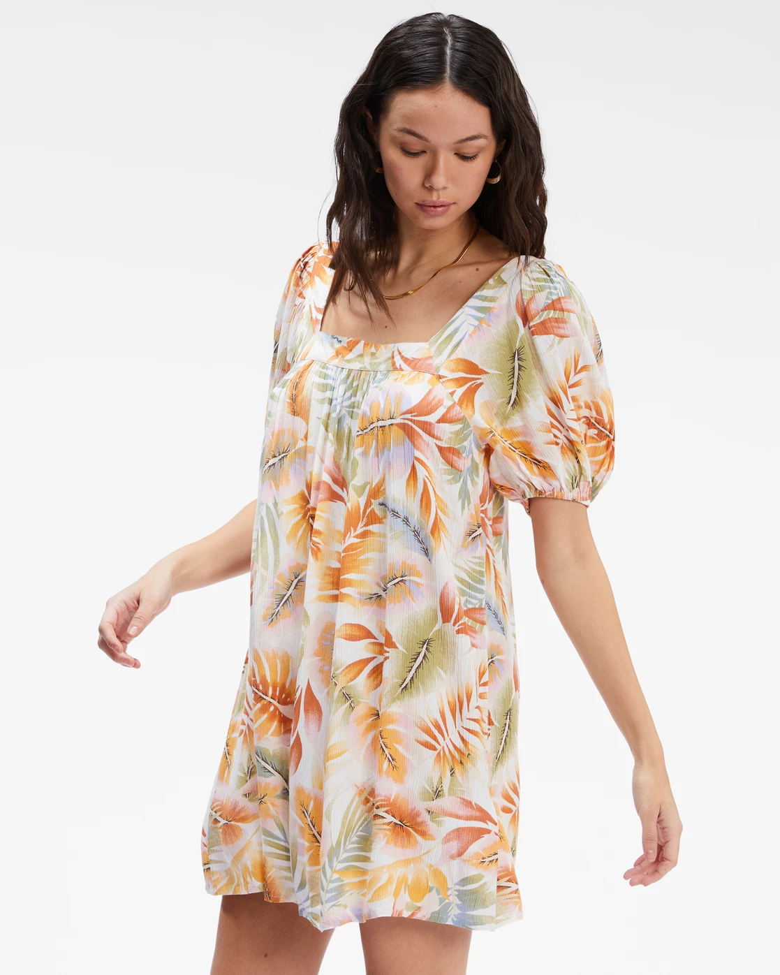 Billabong Bay Side Babydoll Dress WHITE/MULTI (wmu) 4 Billabong Bay Side Babydoll Dress WHITE/MULTI (wmu) - Image 4