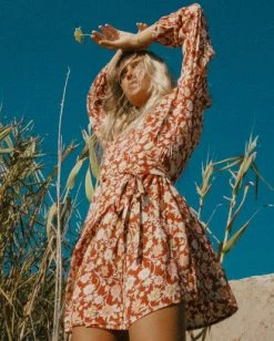 Billabong Spring Romance Mini Wrap Dress RED CLAY (rcl) 11 Billabong Spring Romance Mini Wrap Dress RED CLAY (rcl) -billabong shop abjwd00354 billabongl rcl frt1 1