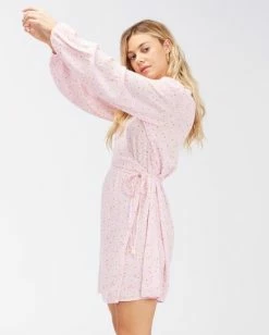 Billabong Spring Romance Mini Wrap Dress PINK LADY (mee0) -billabong shop abjwd00354 billabongw mee0 sd1 1