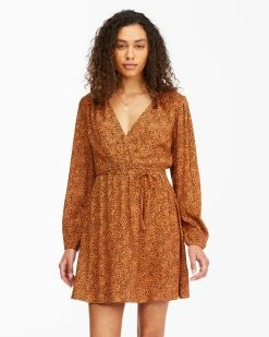 Alternative view of Billabong Spring Romance Mini Wrap Dress TOFFEE (tof)