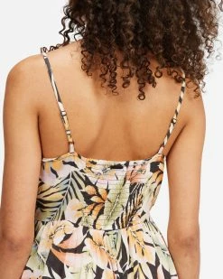 Billabong Venice Babe Midi Slip Dress BLACK 2 (bk2) -billabong shop abjwd00355 billabongw bk2 dtl2