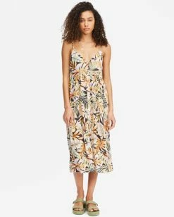 Billabong Venice Babe Midi Slip Dress BLACK 2 (bk2) -billabong shop abjwd00355 billabongw bk2 frt1 1