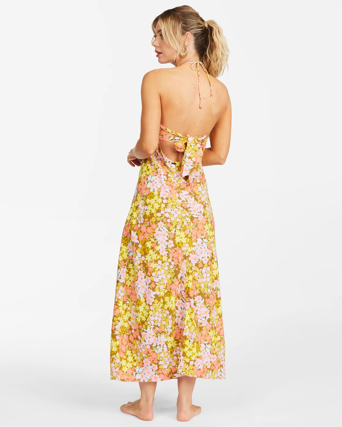 Billabong Retro Romance Halter Dress MOSS (mos) 3 Billabong Retro Romance Halter Dress MOSS (mos) - Image 3
