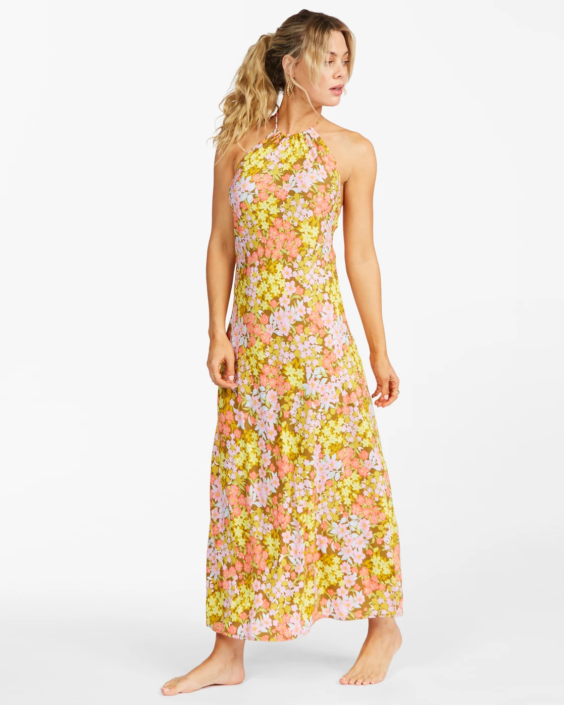 Billabong Retro Romance Halter Dress MOSS (mos) 2 Billabong Retro Romance Halter Dress MOSS (mos) - Image 2