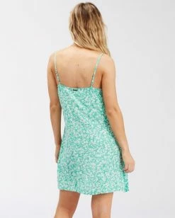Billabong Morning Light Mini Slip Dress TROPICAL GREEN (gmc0) -billabong shop abjwd00368 billabongw gmc0 bck1 3