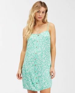Billabong Morning Light Mini Slip Dress TROPICAL GREEN (gmc0) -billabong shop abjwd00368 billabongw gmc0 frt1 3
