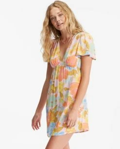 Billabong Short And Sweet Mini Dress SORBET (sor) -billabong shop abjwd00371 billabongw sor frt1 1