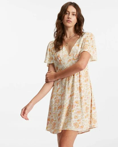 Billabong Short And Sweet Mini Dress WHITE/MULTI (wmu) 4 Billabong Short And Sweet Mini Dress WHITE/MULTI (wmu) - Image 4