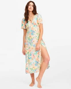 Billabong Jet Set Midi Dress WHITE/MULTI (wmu) 8 Billabong Jet Set Midi Dress WHITE/MULTI (wmu) -billabong shop abjwd00375 billabongw wmu frt1