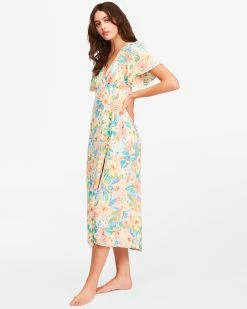 Billabong Jet Set Midi Dress WHITE/MULTI (wmu) 9 Billabong Jet Set Midi Dress WHITE/MULTI (wmu) -billabong shop abjwd00375 billabongw wmu sd1