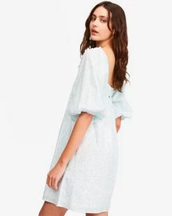 Billabong Floral Fields Babydoll Dress RAIN DROP (rad) -billabong shop abjwd00376 billabongw rad bck1