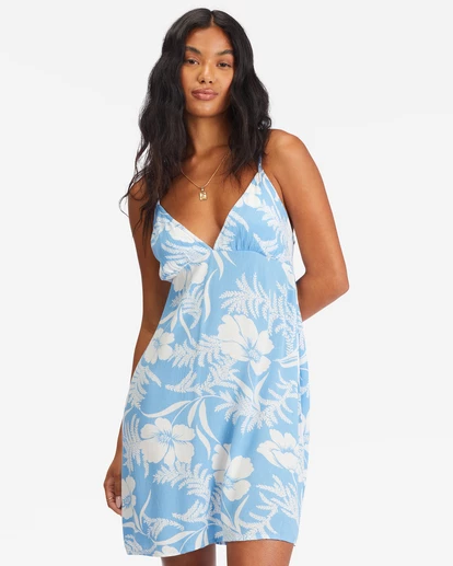 Billabong Just Add Sun Mini Slip Dress BLISS BLUE (bll0) 4 Billabong Just Add Sun Mini Slip Dress BLISS BLUE (bll0) - Image 4
