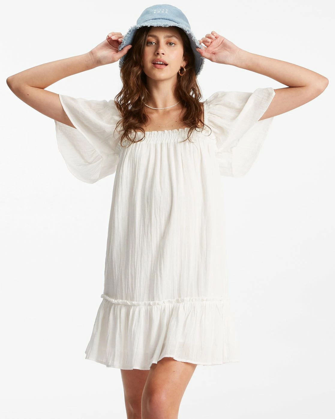 Billabong She's A Doll Babydoll Dress SALT CRYSTAL (scs) 1 Billabong She's A Doll Babydoll Dress SALT CRYSTAL (scs)