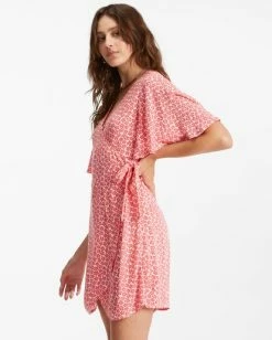 Billabong All For You Mini Wrap Dress FUEGO (fue) -billabong shop abjwd00433 billabongw fue sd1 1