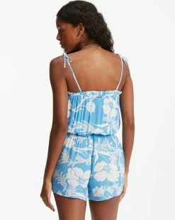 Billabong Yours Truly Romper BLISS BLUE (bll0) -billabong shop abjwd00439 billabongw bll0 bck1