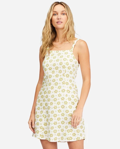 Billabong Daisy Craze Mini Dress SALT CRYSTAL (scs) 4 Billabong Daisy Craze Mini Dress SALT CRYSTAL (scs) - Image 4