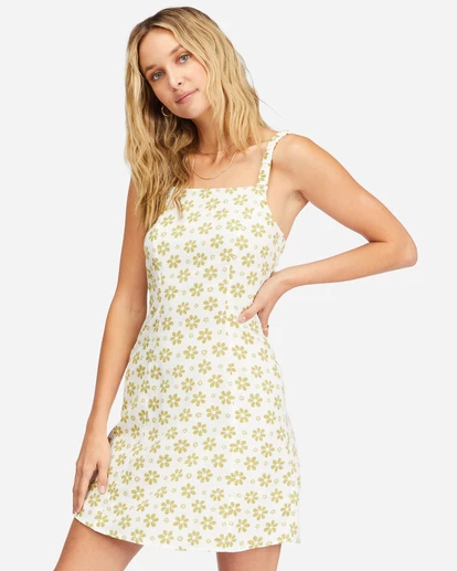 Billabong Daisy Craze Mini Dress SALT CRYSTAL (scs) 5 Billabong Daisy Craze Mini Dress SALT CRYSTAL (scs) - Image 5