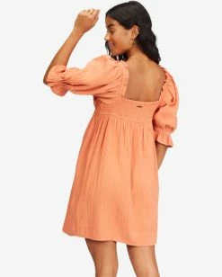 Billabong Perfect Paradise Babydoll Dress TERRACOTTA (tca) -billabong shop abjwd00466 billabongw tca bck1 1