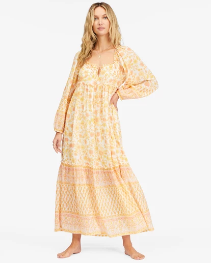 Billabong Endless Sunset Long Sleeve Maxi Dress SALT CRYSTAL 2 (sc2) 4 Billabong Endless Sunset Long Sleeve Maxi Dress SALT CRYSTAL 2 (sc2) - Image 4