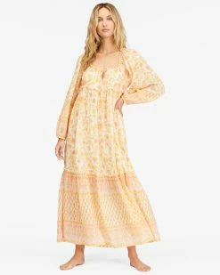 Billabong Endless Sunset Long Sleeve Maxi Dress SALT CRYSTAL 2 (sc2)
