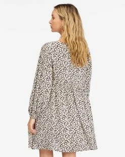 Billabong Secret Wish Long Sleeve Babydoll Dress OFF BLACK (ofb) 9 Billabong Secret Wish Long Sleeve Babydoll Dress OFF BLACK (ofb) -billabong shop abjwd00475 billabongw ofb bck1