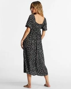 Billabong True Romance Midi Dress BLACK PEBBLE (bpb) -billabong shop abjwd00478 billabongw bpb bck1