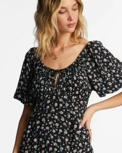 Billabong True Romance Midi Dress BLACK PEBBLE (bpb) -billabong shop abjwd00478 billabongw bpb dtl1
