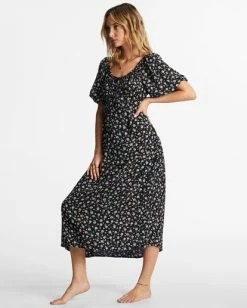Billabong True Romance Midi Dress BLACK PEBBLE (bpb) -billabong shop abjwd00478 billabongw bpb sd1 1
