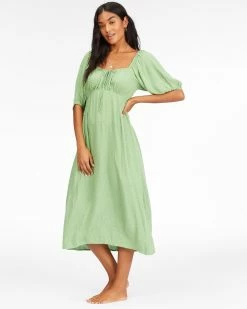 Billabong True Romance Midi Dress TEA TREE (gjm0) -billabong shop abjwd00478 billabongw gjm0 sd1