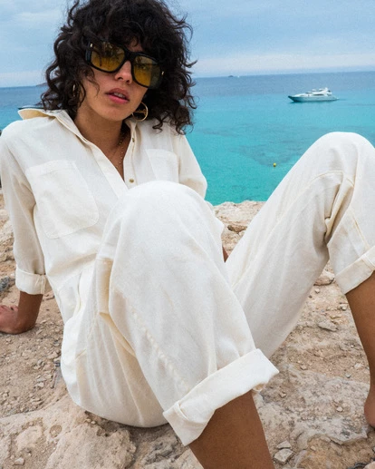 Billabong Keepin It Real Jumpsuit ANTIQUE WHITE (anw) 5 Billabong Keepin It Real Jumpsuit ANTIQUE WHITE (anw) - Image 5